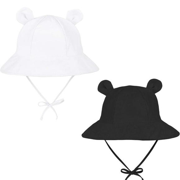 Kids' Black and White Bear Ear Disney Sun Hats - Picture 1 of 6